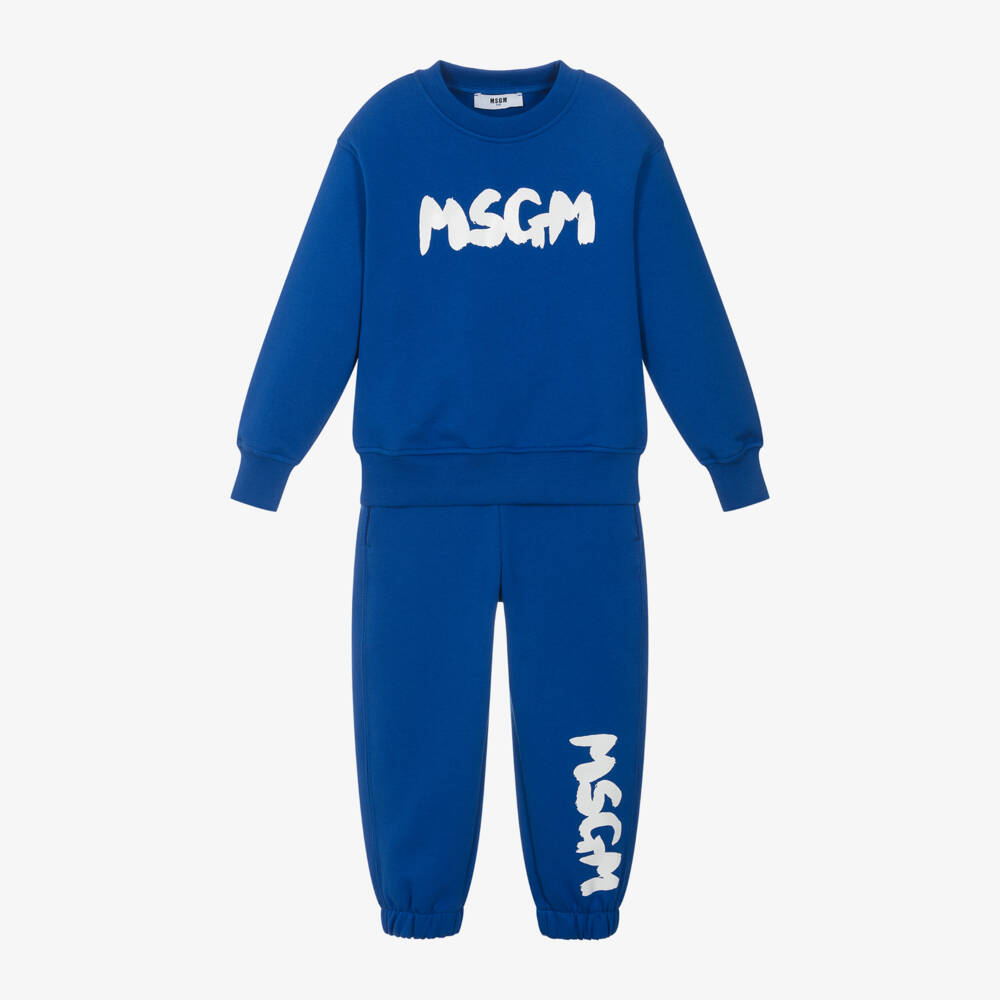 MSGM-Синий хлопковый спортивный костюм | Childrensalon Outlet