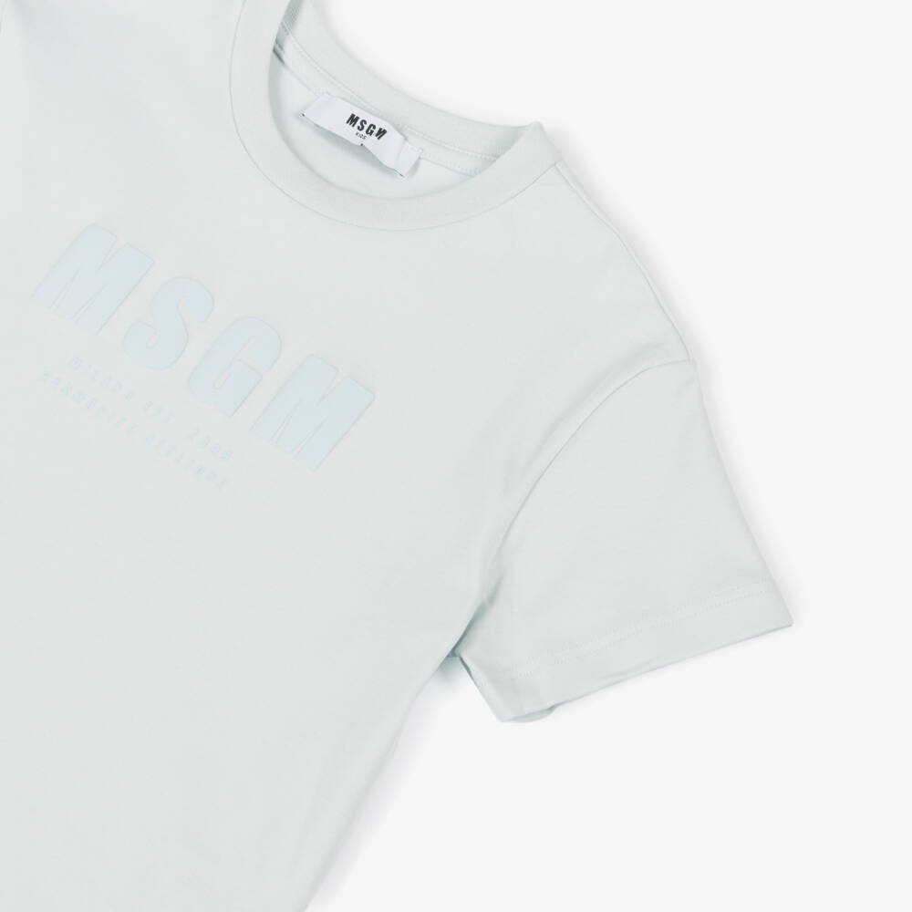MSGM-Boys Blue Soft Cotton Tee | Childrensalon Outlet