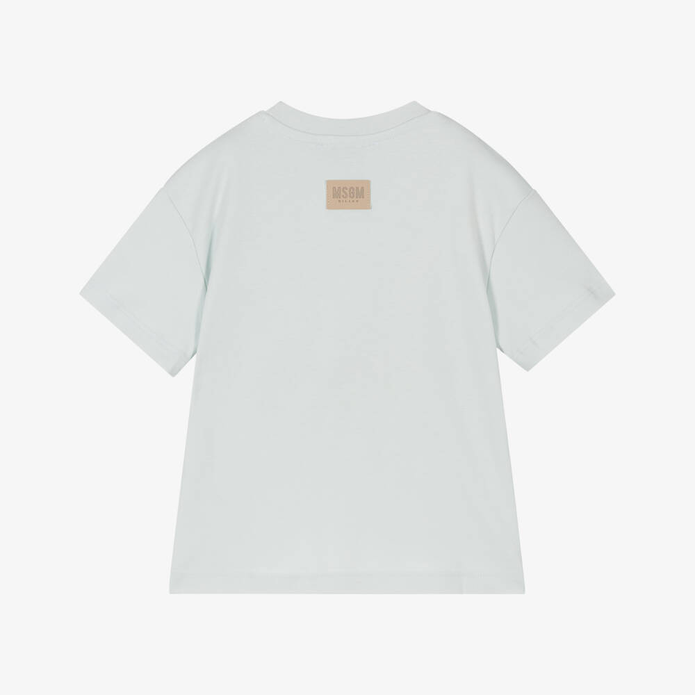 MSGM-Boys Blue Soft Cotton Tee | Childrensalon Outlet