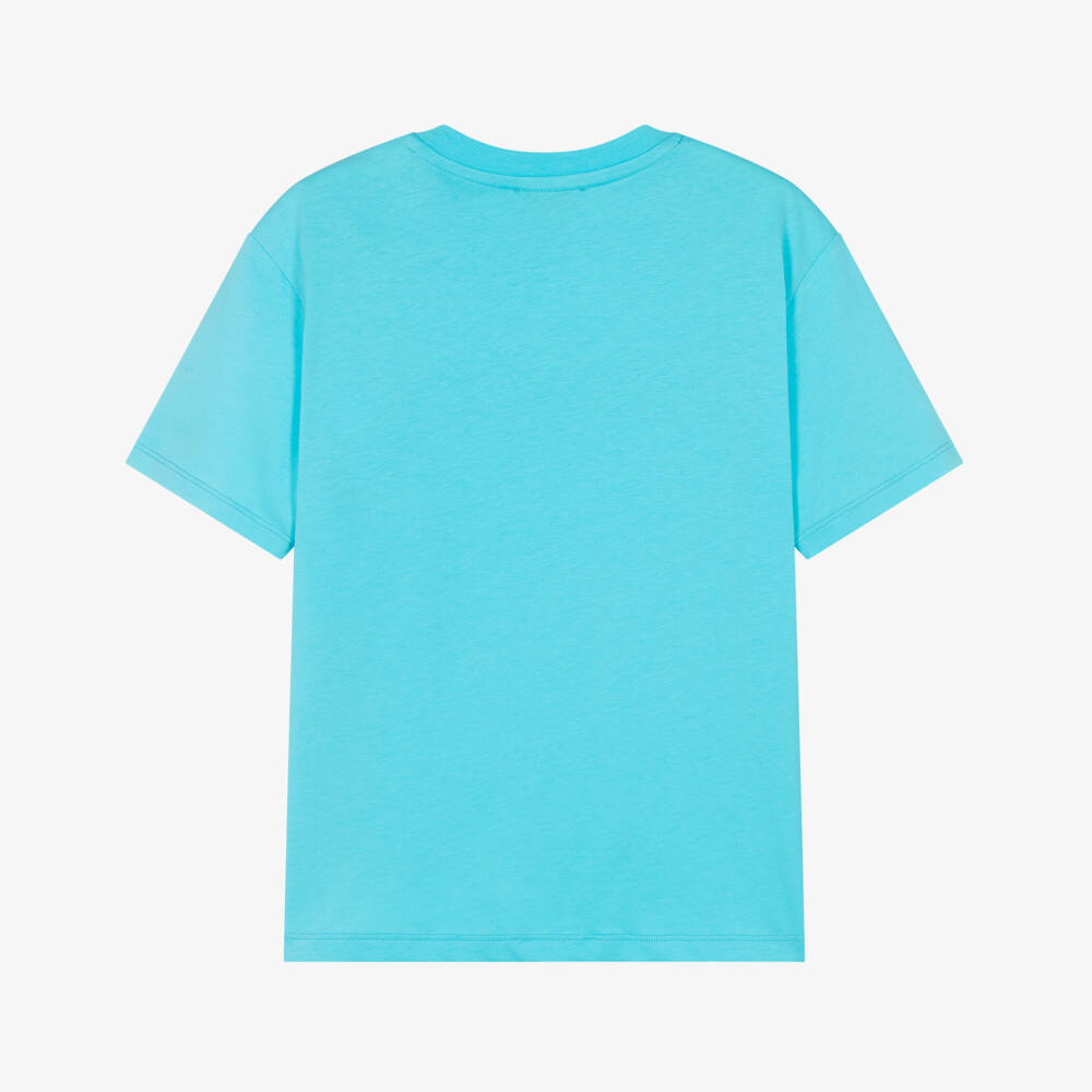MSGM-Boys Brushstroke Blue Cotton Tee | Childrensalon Outlet