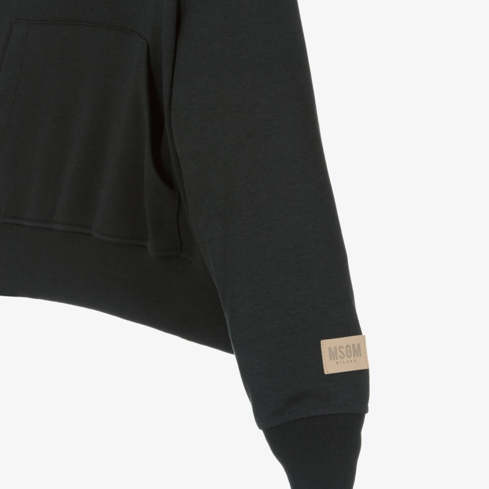 MSGM-Boys Charcoal Cotton Pullover Hoodie | Childrensalon Outlet