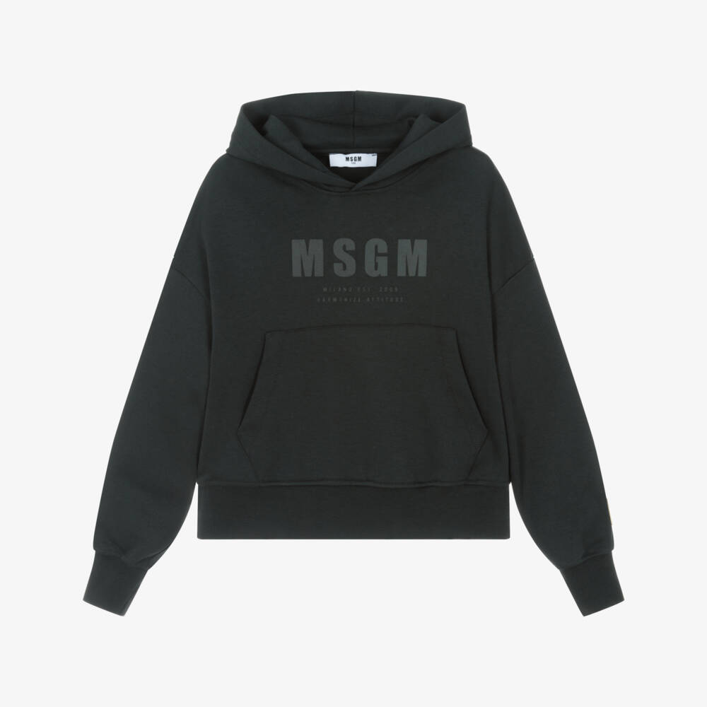 MSGM-هودي قطني فحمي للأولاد | Childrensalon Outlet