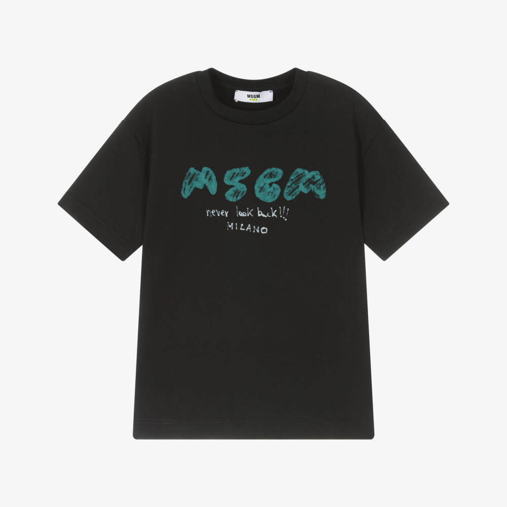 MSGM-Boys Charcoal Cotton Tee Delight | Childrensalon Outlet