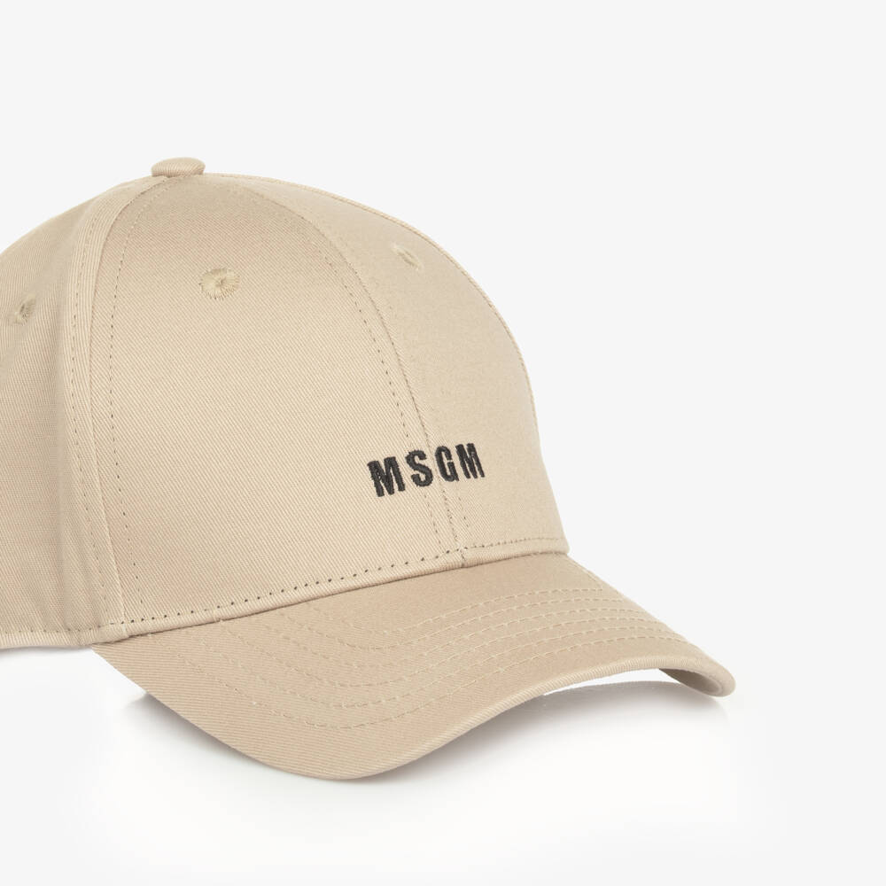 MSGM-Boys Classic Beige Logo Baseball Cap | Childrensalon Outlet
