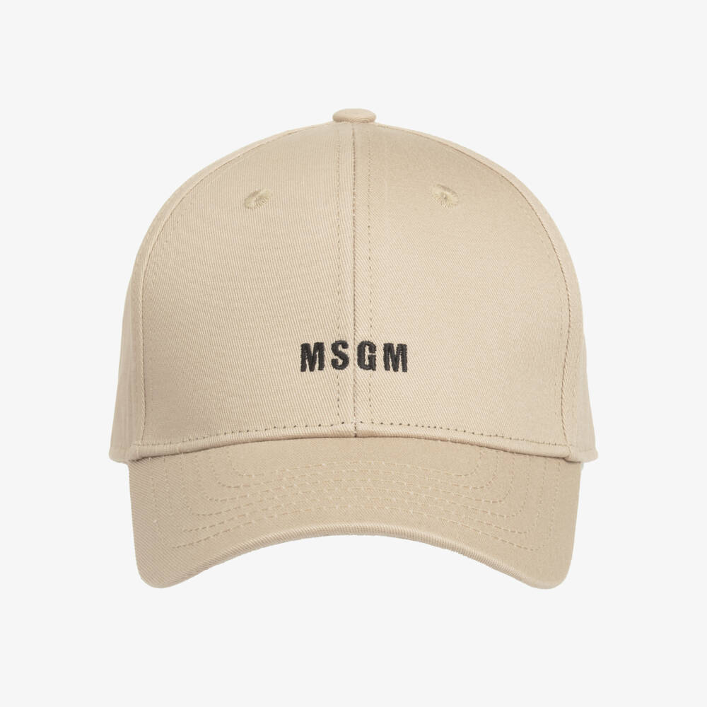 MSGM-Boys Classic Beige Logo Baseball Cap | Childrensalon Outlet