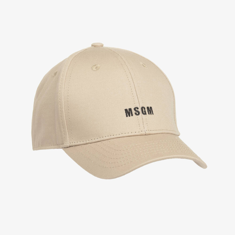 MSGM-Boys Classic Beige Logo Baseball Cap | Childrensalon Outlet