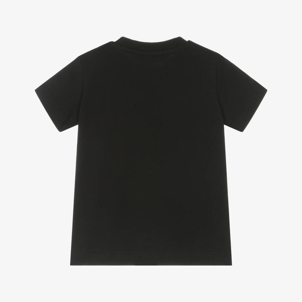 MSGM-Boys Classic Black Cotton Tee | Childrensalon Outlet