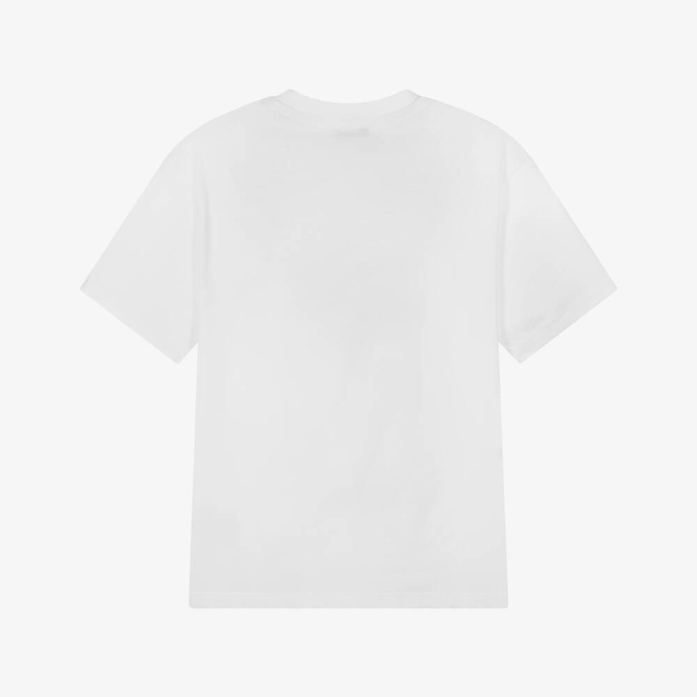 MSGM-Boys Classic White Cotton Tee | Childrensalon Outlet