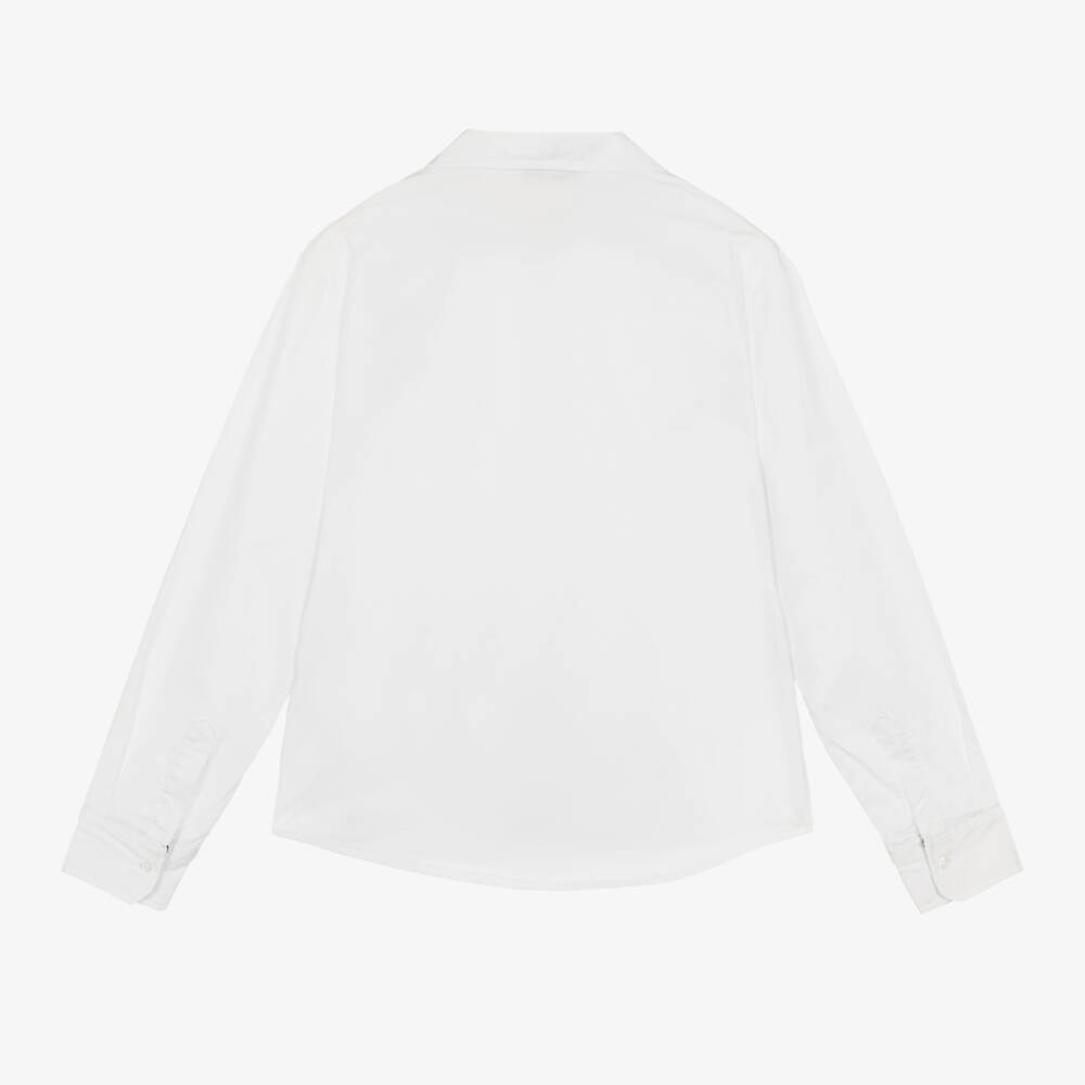 MSGM-Boys Classic White Poplin Shirt | Childrensalon Outlet