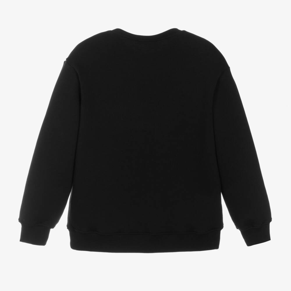 MSGM-سويتشيرت قطن لون أسود للأولاد | Childrensalon Outlet