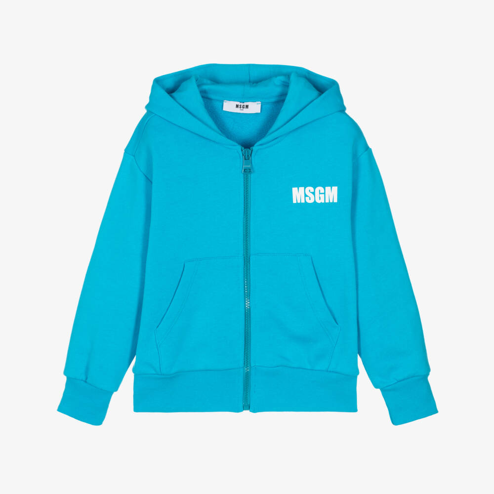 MSGM-جاكيت قطني أزرق بغطاء للرأس للأولاد | Childrensalon Outlet