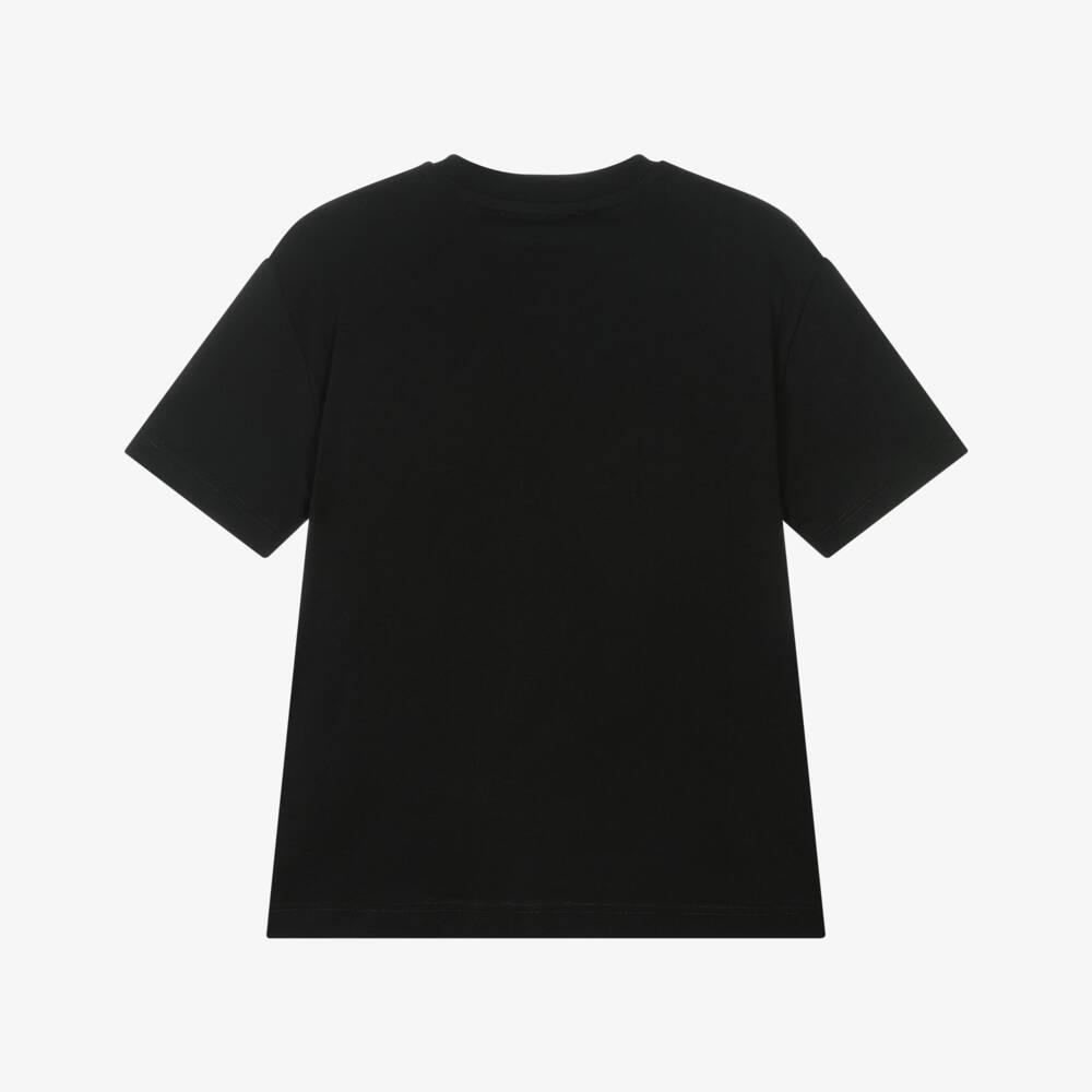 MSGM-Boys Cotton Tee with Black Logo | Childrensalon Outlet