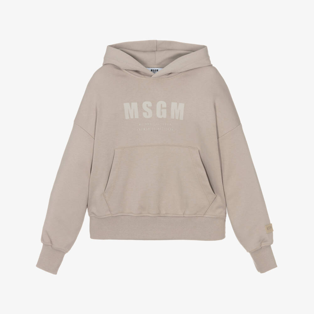 MSGM-Boys Cozy Beige Cotton Pullover | Childrensalon Outlet