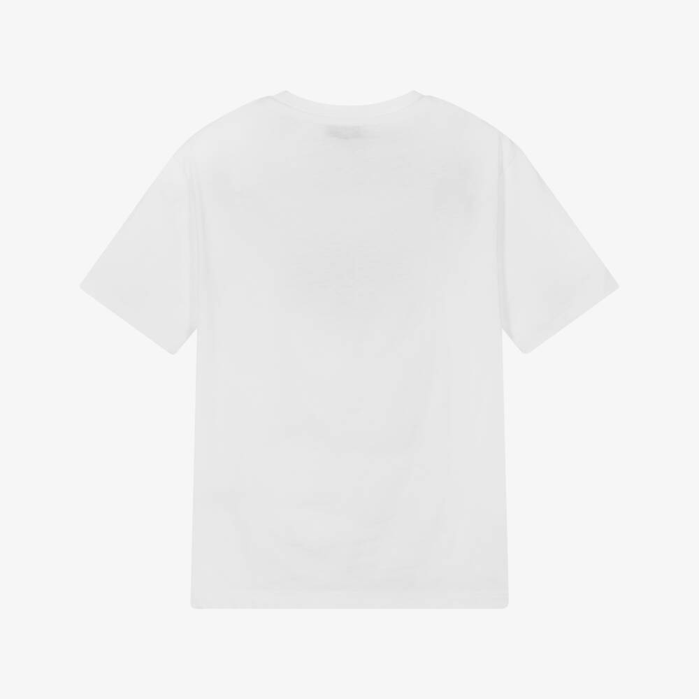 MSGM-Boys Crisp Cotton Tee in White | Childrensalon Outlet