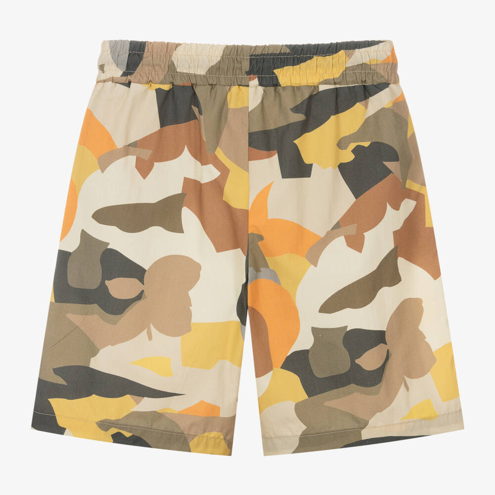 MSGM-Boys Earthy Camouflage Cotton Shorts | Childrensalon Outlet