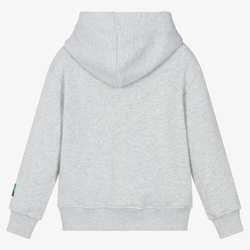 MSGM-Boys Grey Cotton Hoodie | Childrensalon Outlet