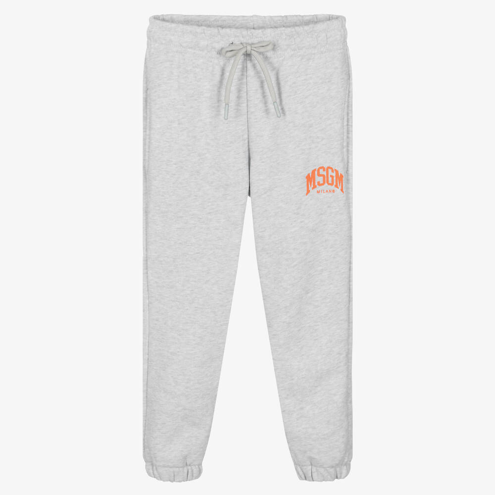 MSGM - Pantalon de jogging gris en coton | Childrensalon