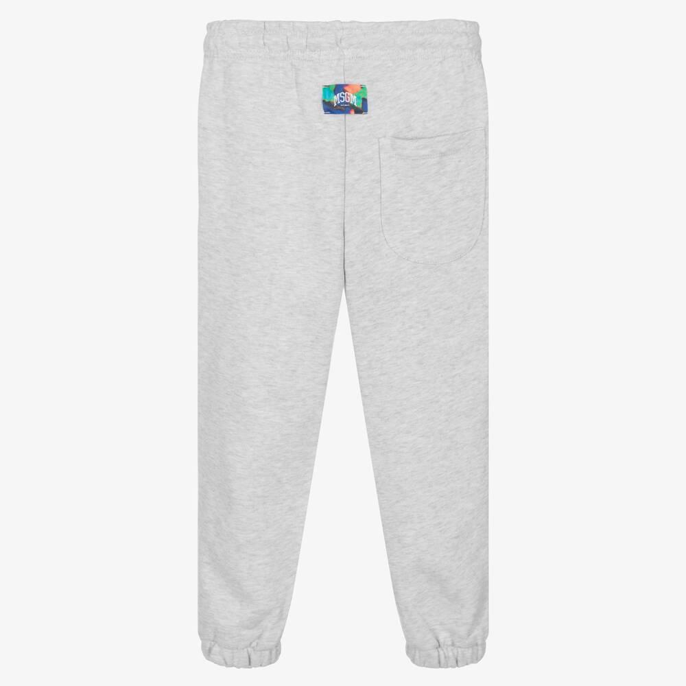 MSGM-Boys Grey Cotton Joggers | Childrensalon Outlet