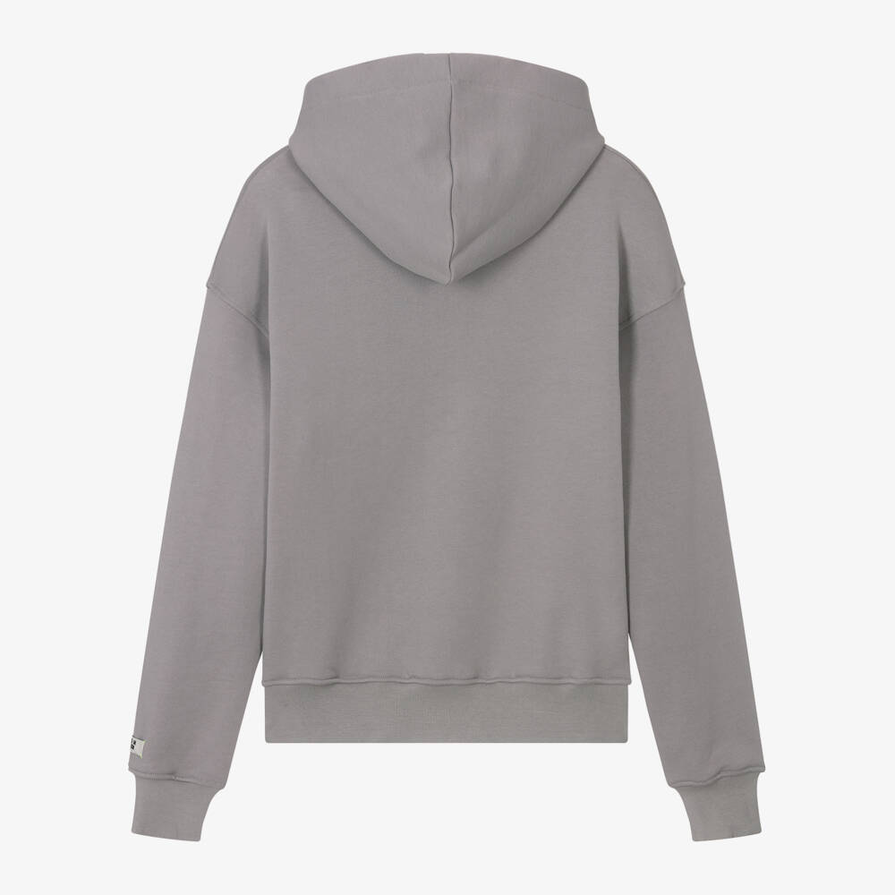 MSGM-Boys Grey Cotton Logo Hoodie | Childrensalon Outlet