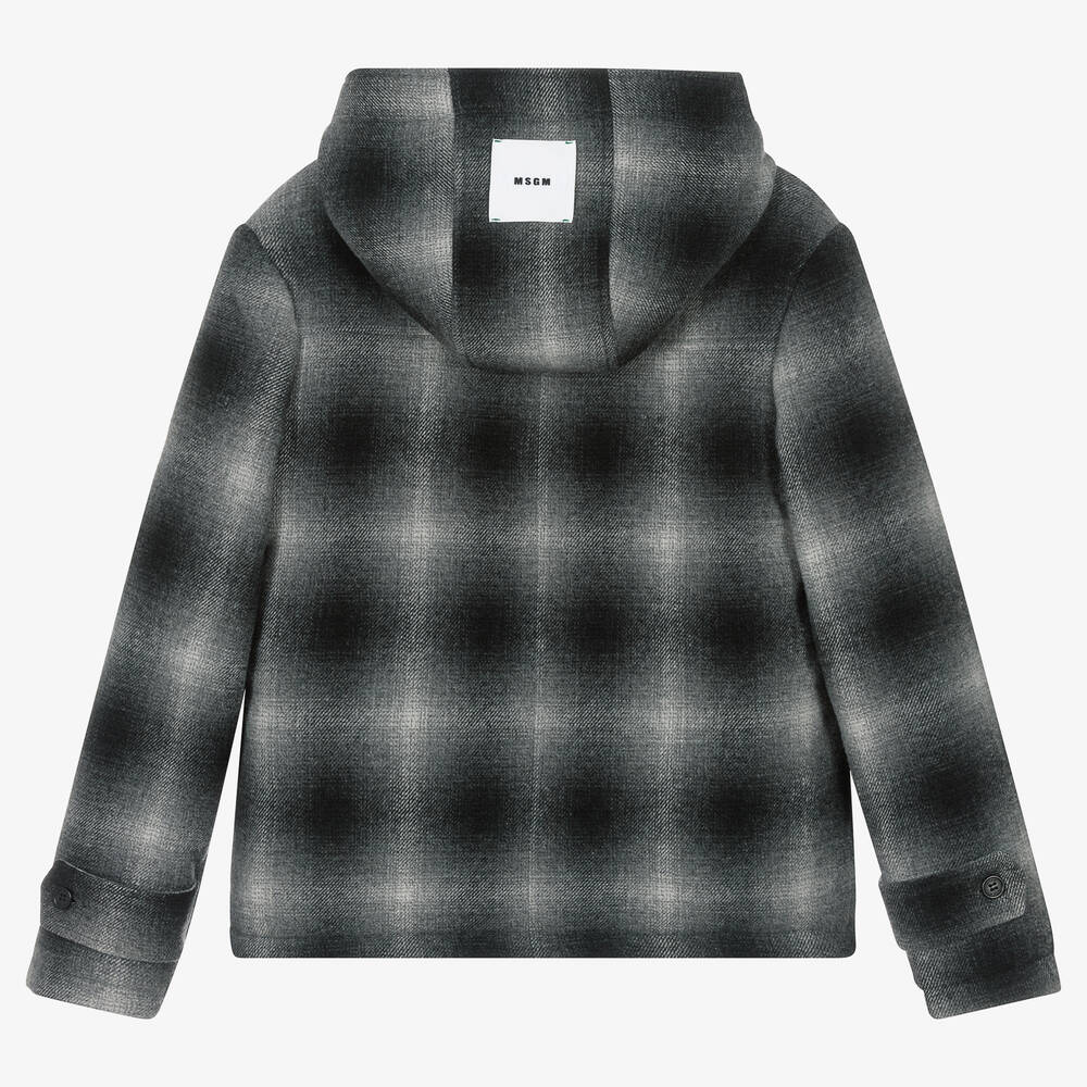 MSGM-Серо-белая куртка в клетку | Childrensalon Outlet