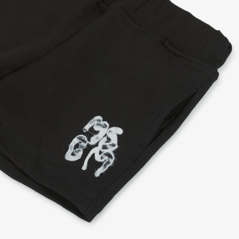 MSGM-Boys Ivory & Ebony Cotton Ensemble | Childrensalon Outlet