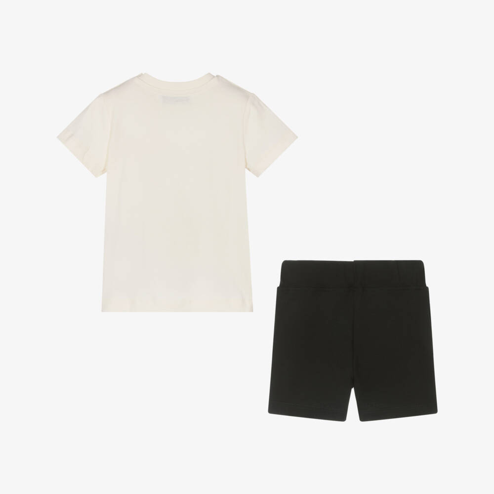 MSGM-Boys Ivory & Ebony Cotton Ensemble | Childrensalon Outlet