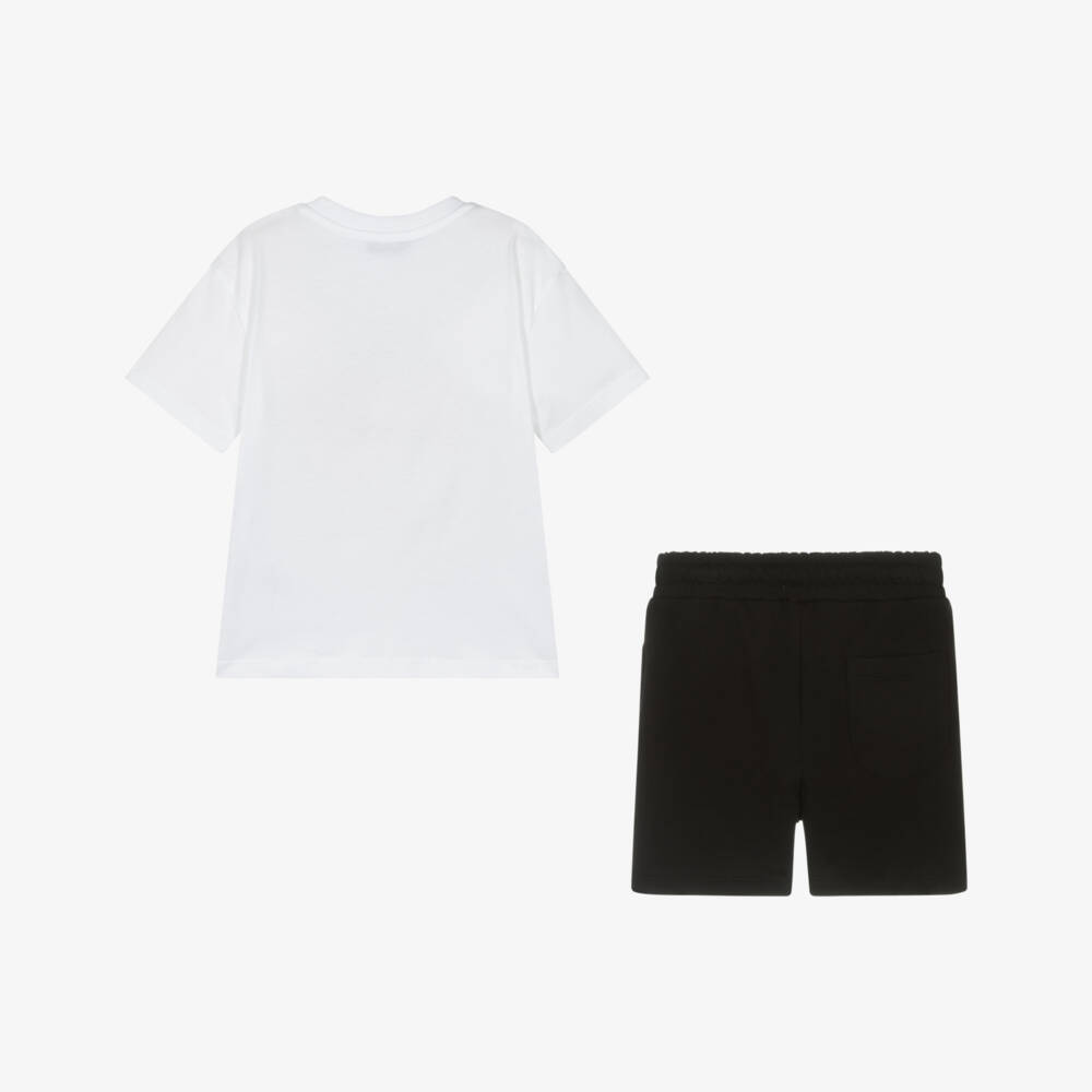MSGM-Boys Monochrome Graphic Tee & Shorts | Childrensalon Outlet