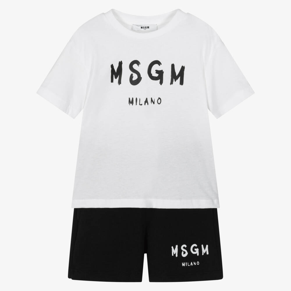 MSGM-تيشيرت وشورت جرافيك أحادي اللون للأولاد | Childrensalon Outlet