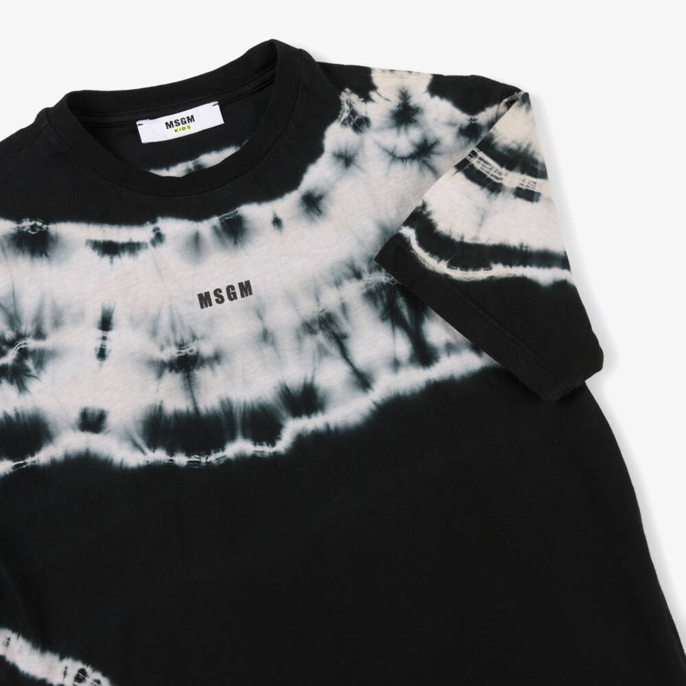 MSGM-Boys Onyx Tie-Dye Cotton Tee | Childrensalon Outlet