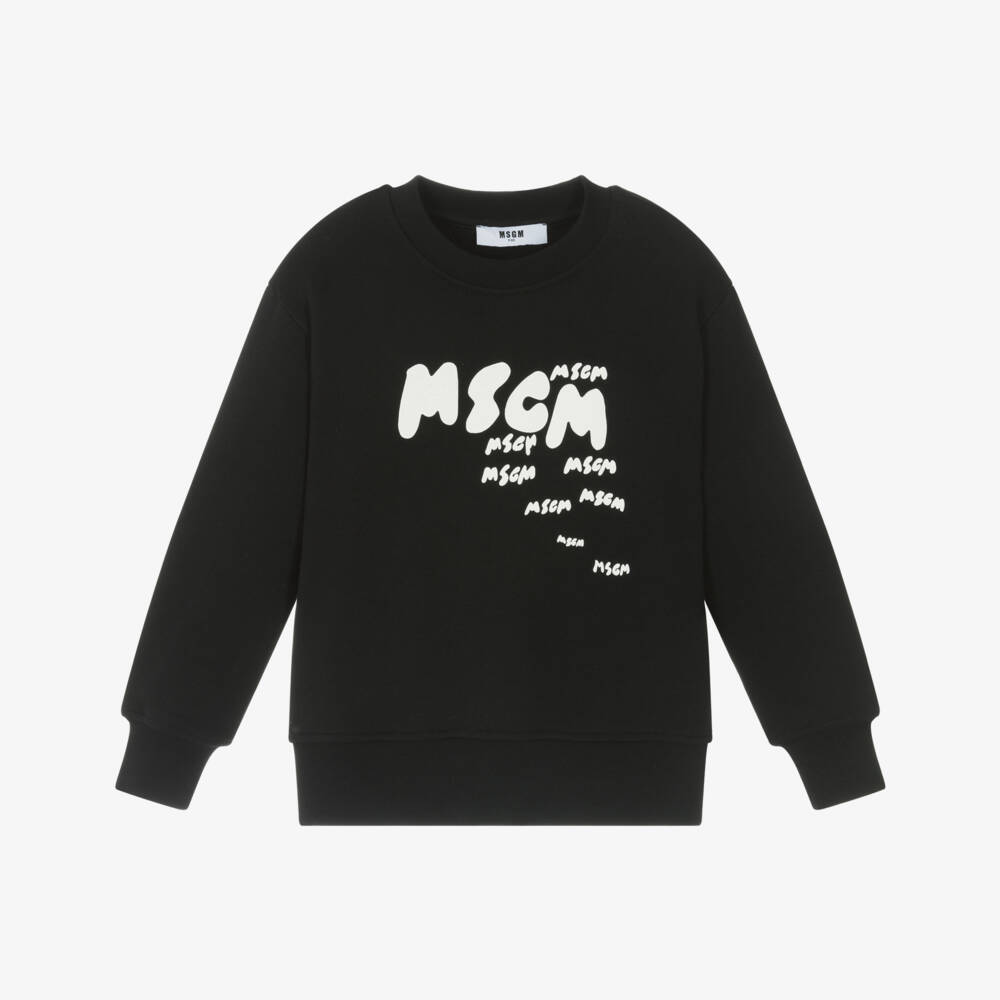 MSGM-قميص قطني أسود مريح للأولاد | Childrensalon Outlet