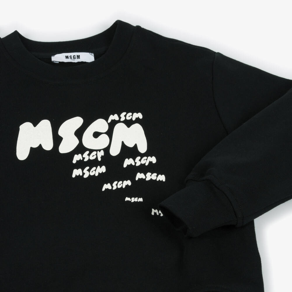MSGM-Boys Relaxed Black Cotton Top | Childrensalon Outlet