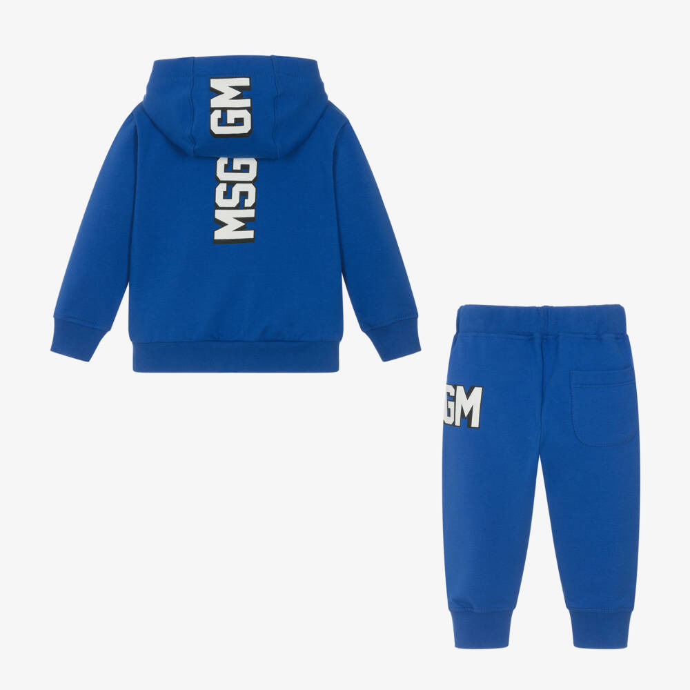 MSGM-Синий хлопковый спортивный костюм для мальчиков | Childrensalon Outlet