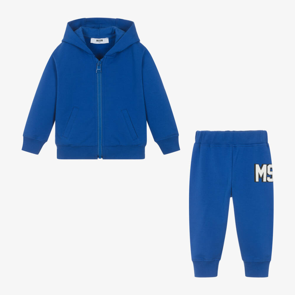 MSGM-Синий хлопковый спортивный костюм для мальчиков | Childrensalon Outlet