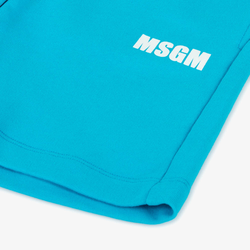 MSGM-Хлопковые шорты небесно-голубого цвета для мальчиков | Childrensalon Outlet