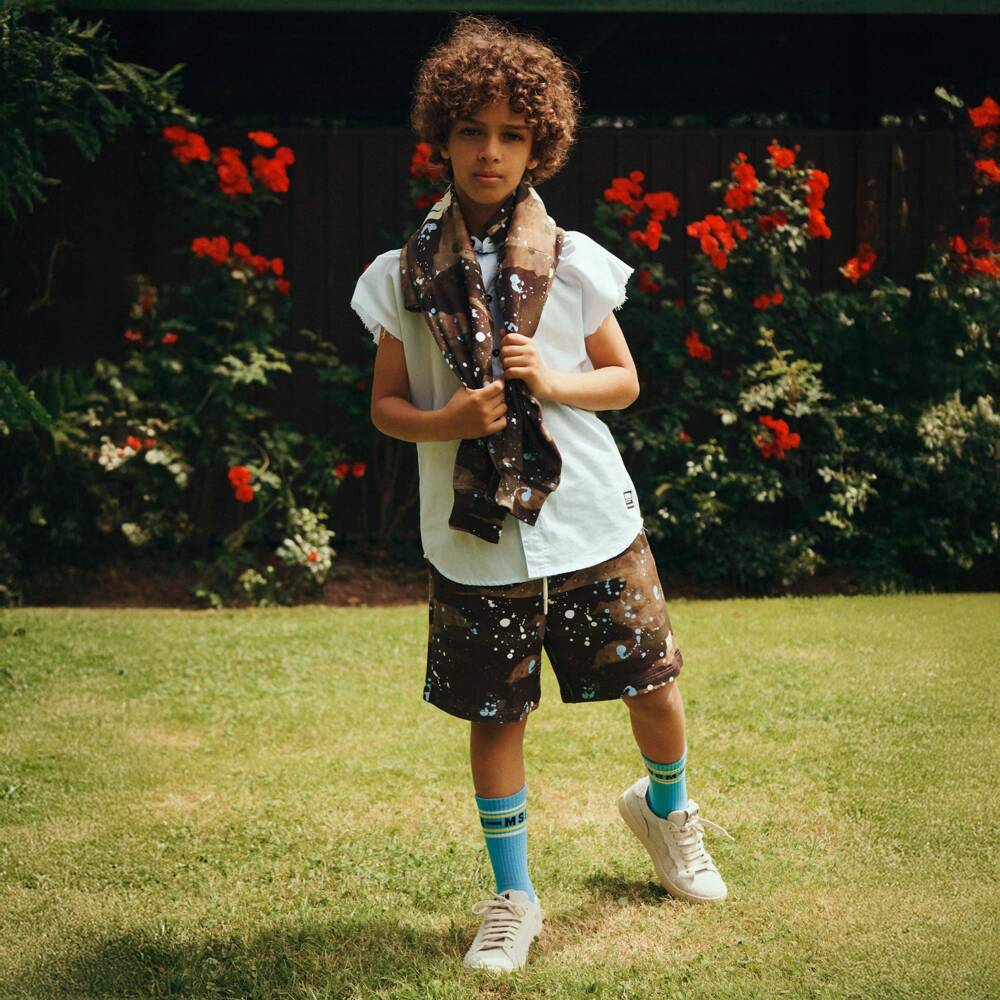 MSGM-Boys Sky Blue Knit Socks | Childrensalon Outlet