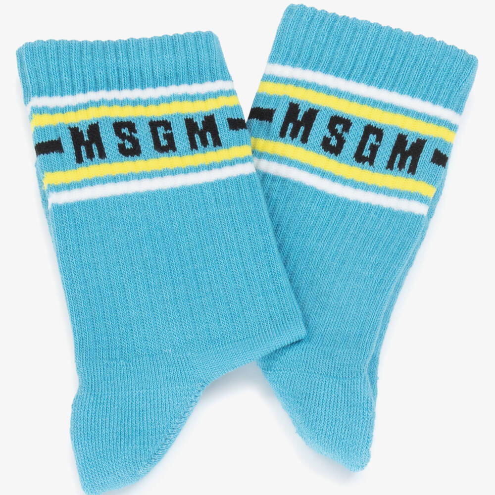 MSGM-Boys Sky Blue Knit Socks | Childrensalon Outlet