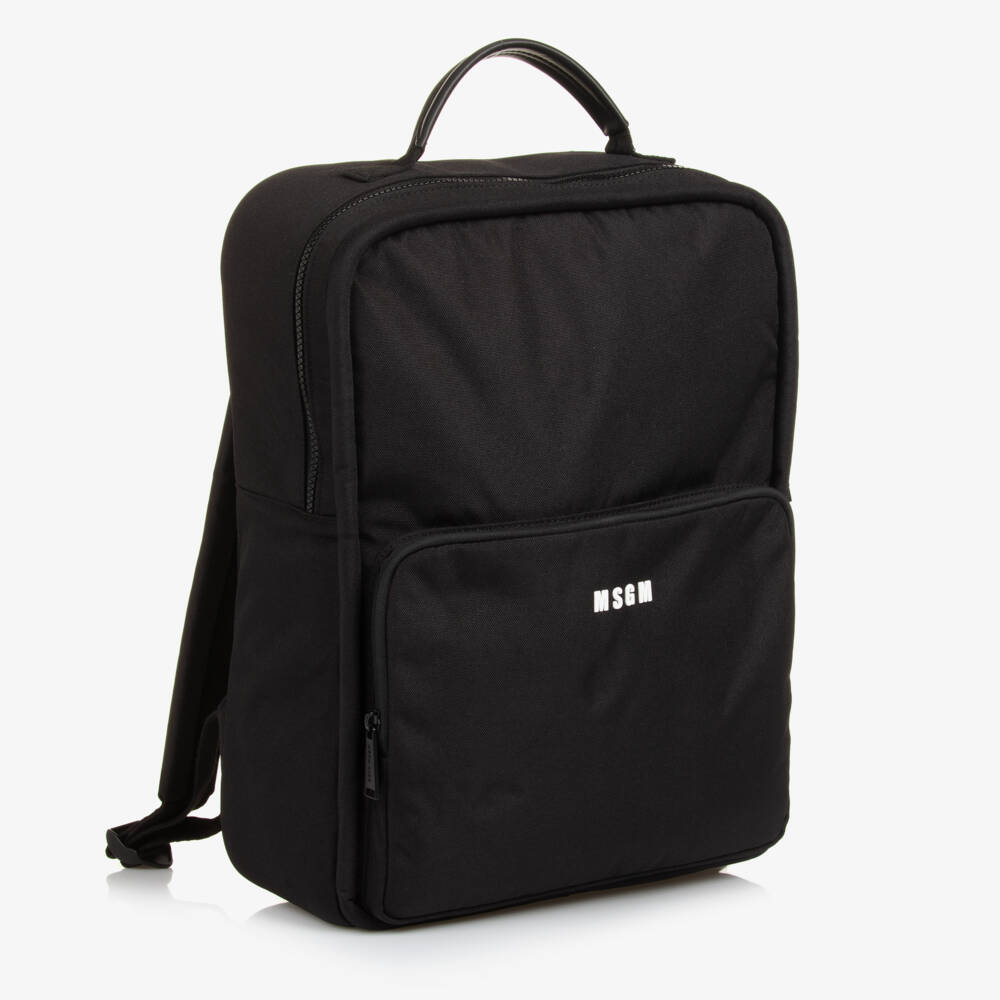 MSGM-Boys Sleek Black Canvas Rucksack | Childrensalon Outlet