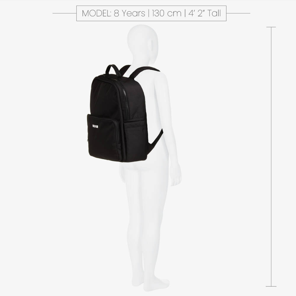 MSGM-Boys Sleek Black Canvas Rucksack | Childrensalon Outlet