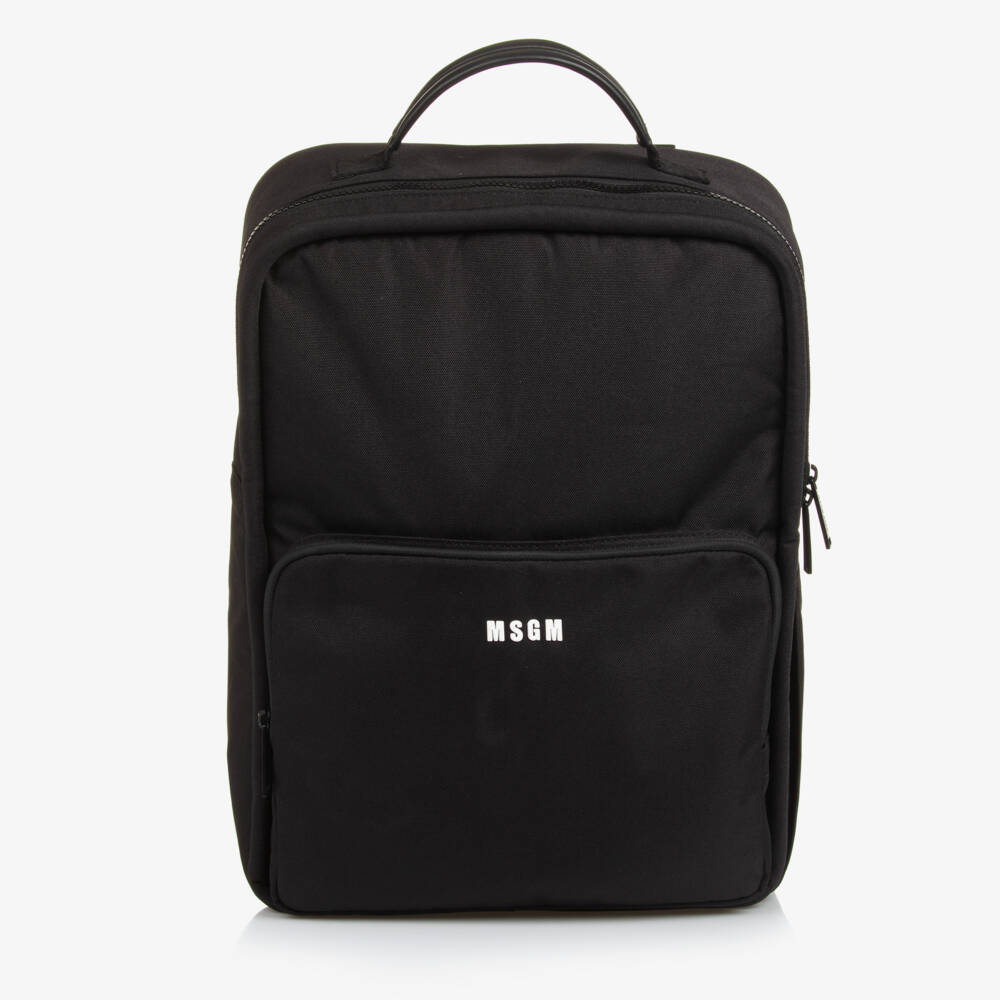 MSGM-Boys Sleek Black Canvas Rucksack | Childrensalon Outlet