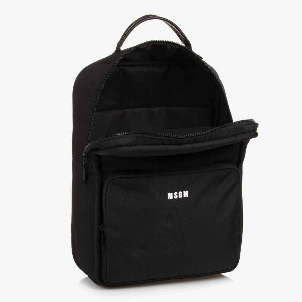 MSGM-Boys Sleek Black Canvas Rucksack | Childrensalon Outlet