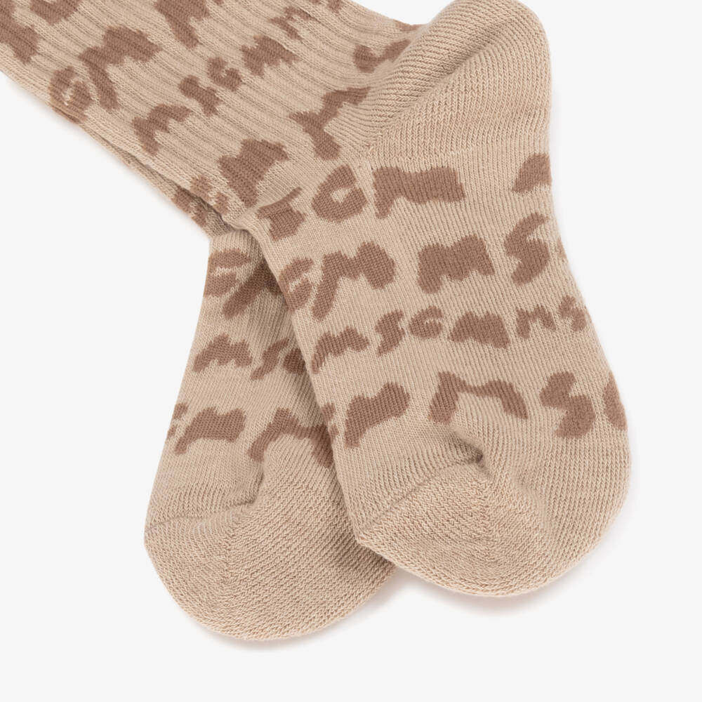 MSGM-Boys Soft Beige Knit Socks | Childrensalon Outlet