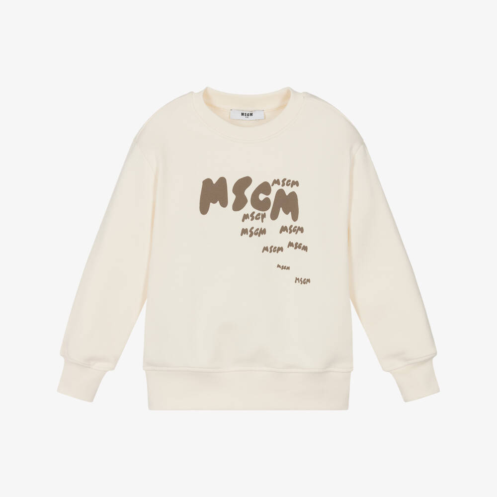 MSGM-قميص قطني ناعم عاجي للأولاد | Childrensalon Outlet