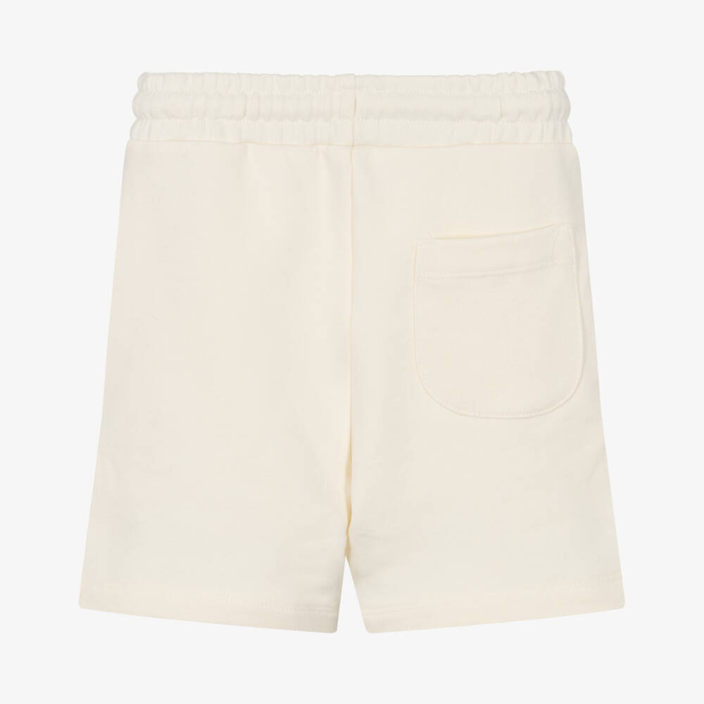 MSGM-Boys Soft Ivory Jersey Shorts | Childrensalon Outlet
