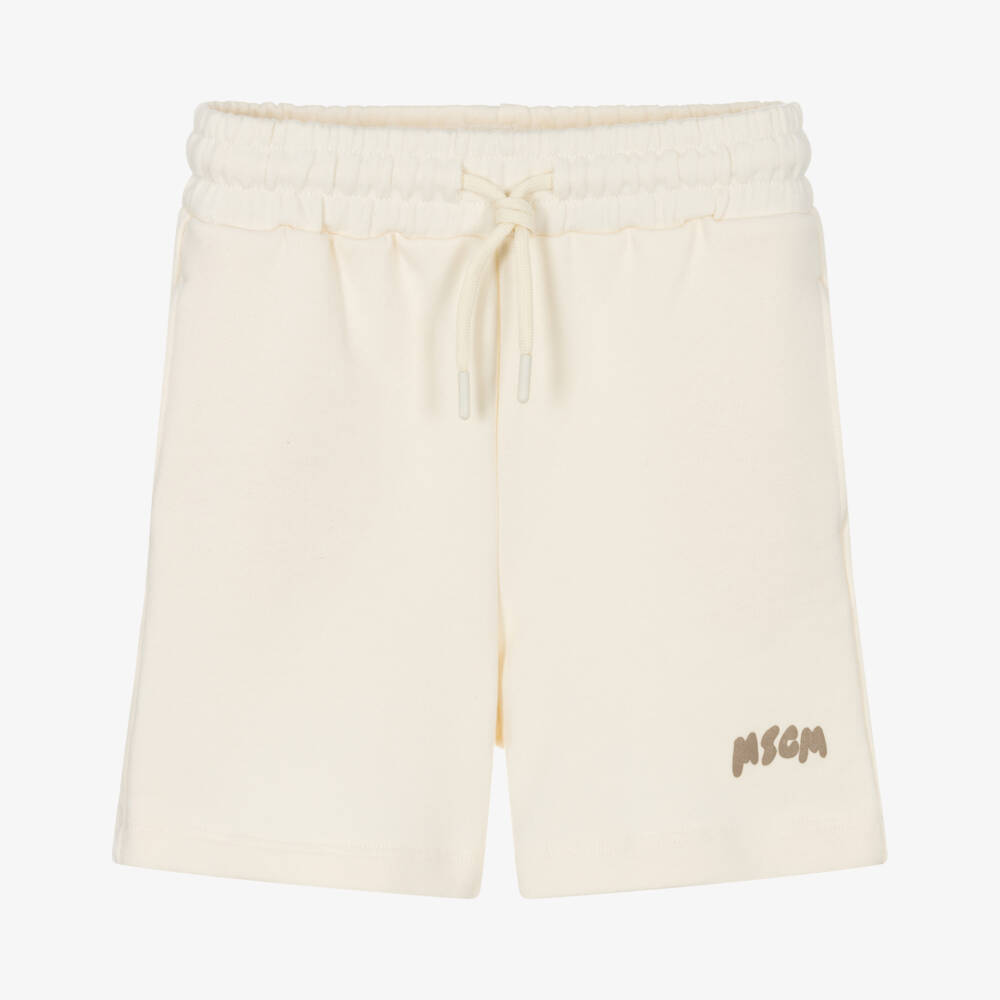 MSGM-Мягкие кремовые шорты из джерси для мальчиков | Childrensalon Outlet