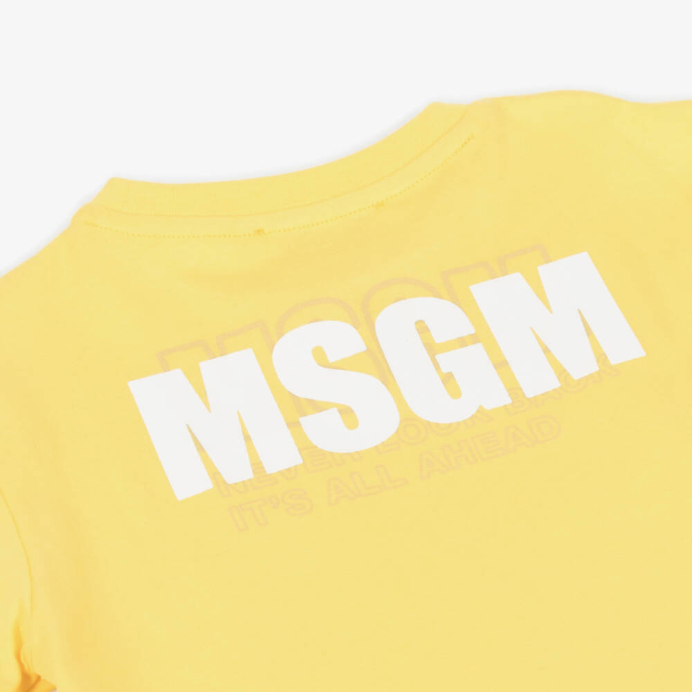 MSGM-Boys Sunny Slogan Cotton Tee | Childrensalon Outlet