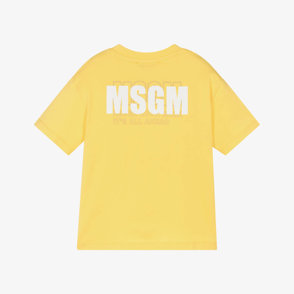 MSGM-Boys Sunny Slogan Cotton Tee | Childrensalon Outlet