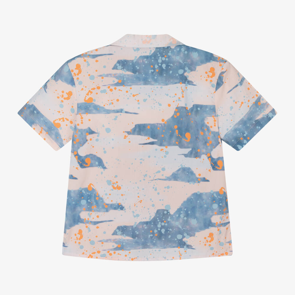 MSGM-Рубашка ярко-синяя и оранжевая для мальчиков | Childrensalon Outlet