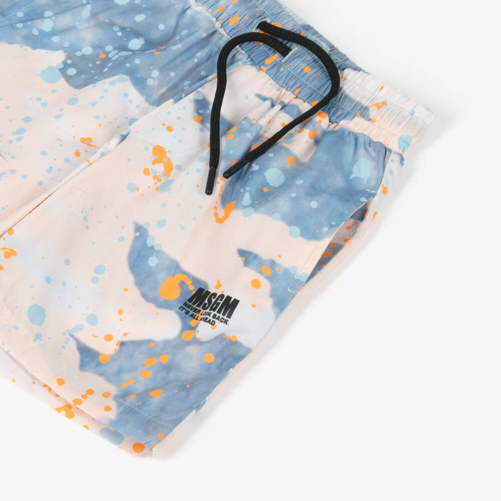 MSGM-Boys Vivid Blue & Orange Shorts | Childrensalon Outlet