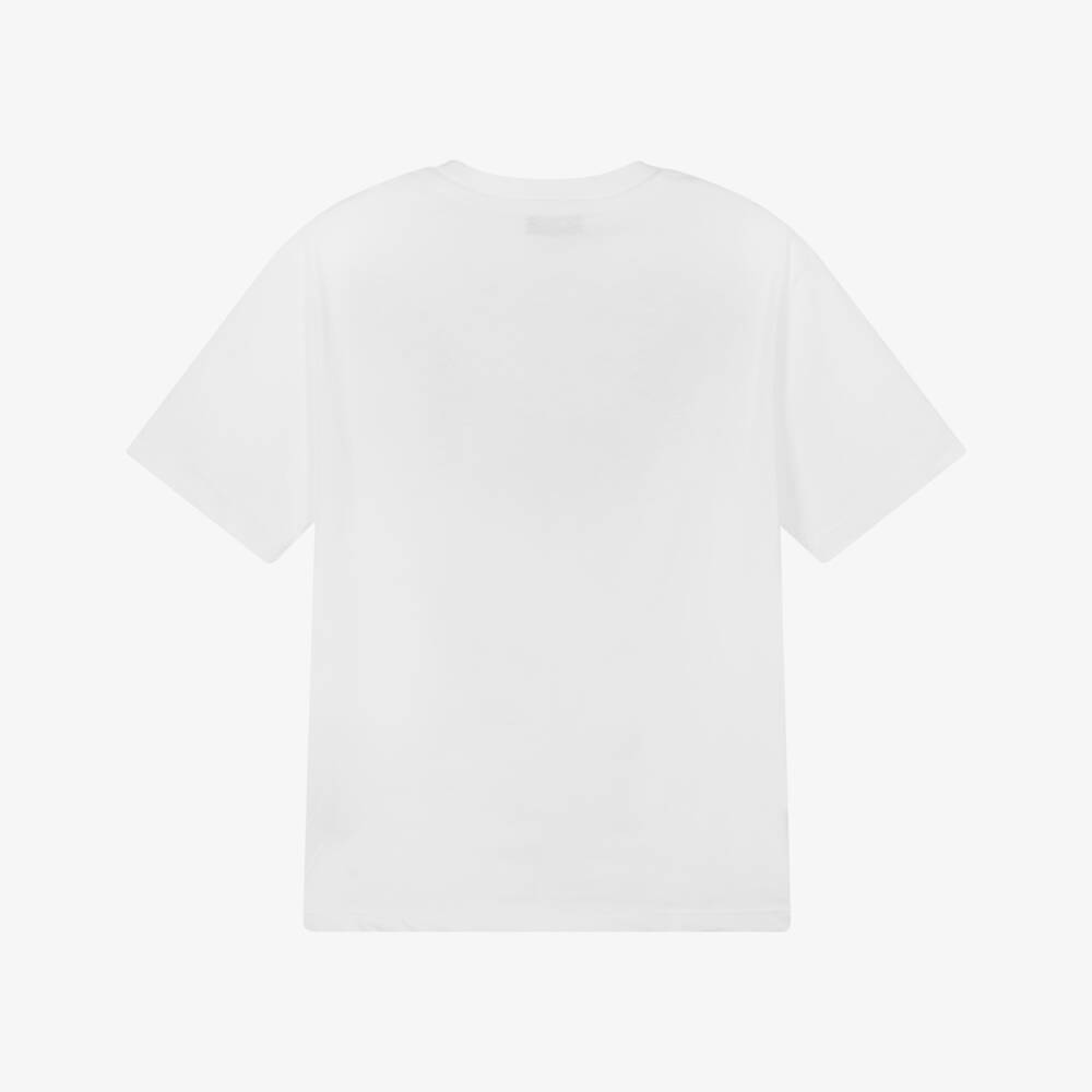 MSGM-Boys White Artistic Logo Tee | Childrensalon Outlet