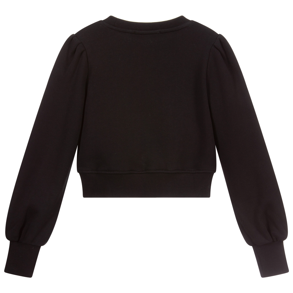 MSGM-Укороченный черный свитшот с логотипом | Childrensalon Outlet